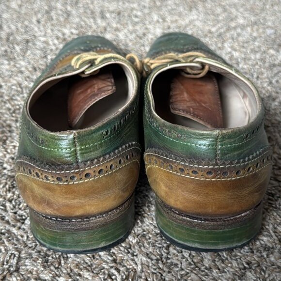 Lethato Wingtip Green Brown Men's Dress Shoe Size 9.5/10 - Picture 3 of 12